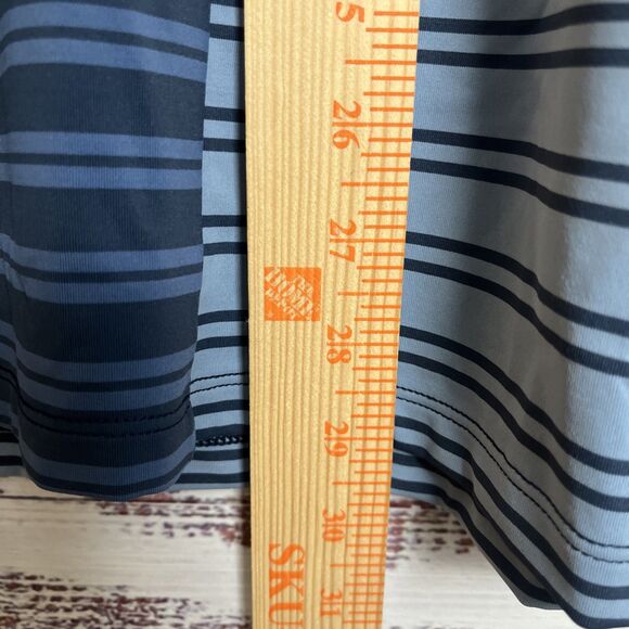 G/FORE Performance Golf Polo Blue Split Stripe Color Block Stretch Medium NWT - Picture 13 of 13